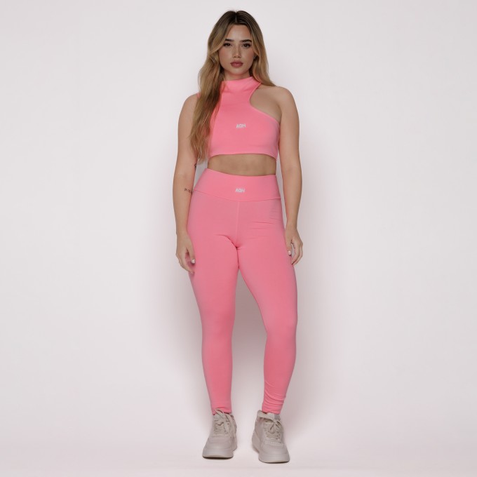 Calça Legging Empina Bumbum Bordado Rosa Pantera Lux