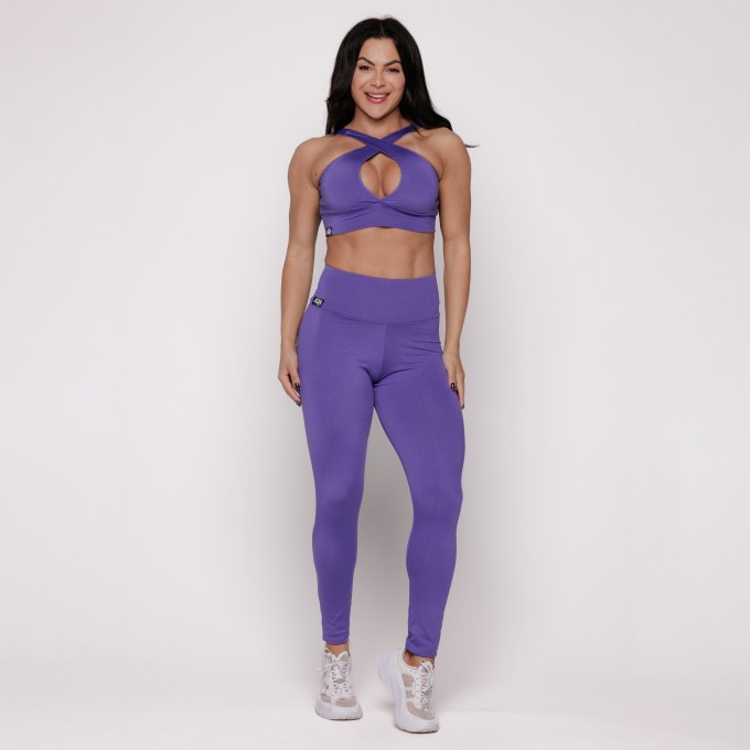 Calça Legging Basic Roxa AQN SPORT Zero Transparência