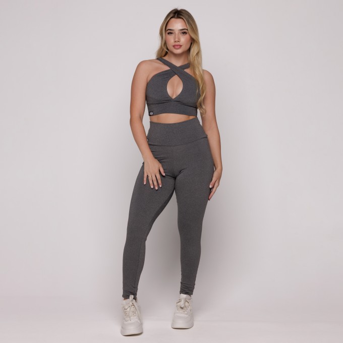 Calça Legging Basic Mescla Zero Transparência AQN SPORT