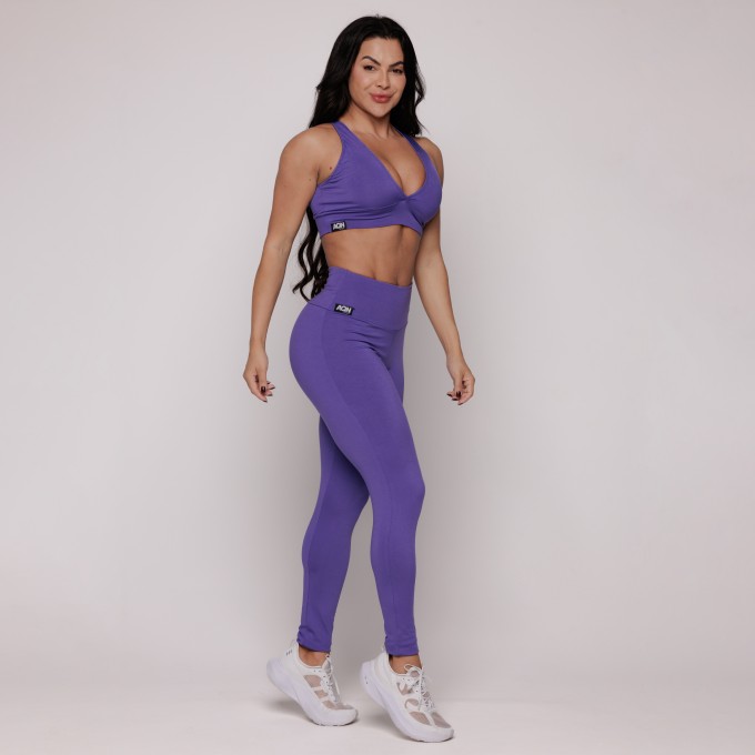Top Basic 3 in 1 Basico Roxo | Sustentação AQN Sport