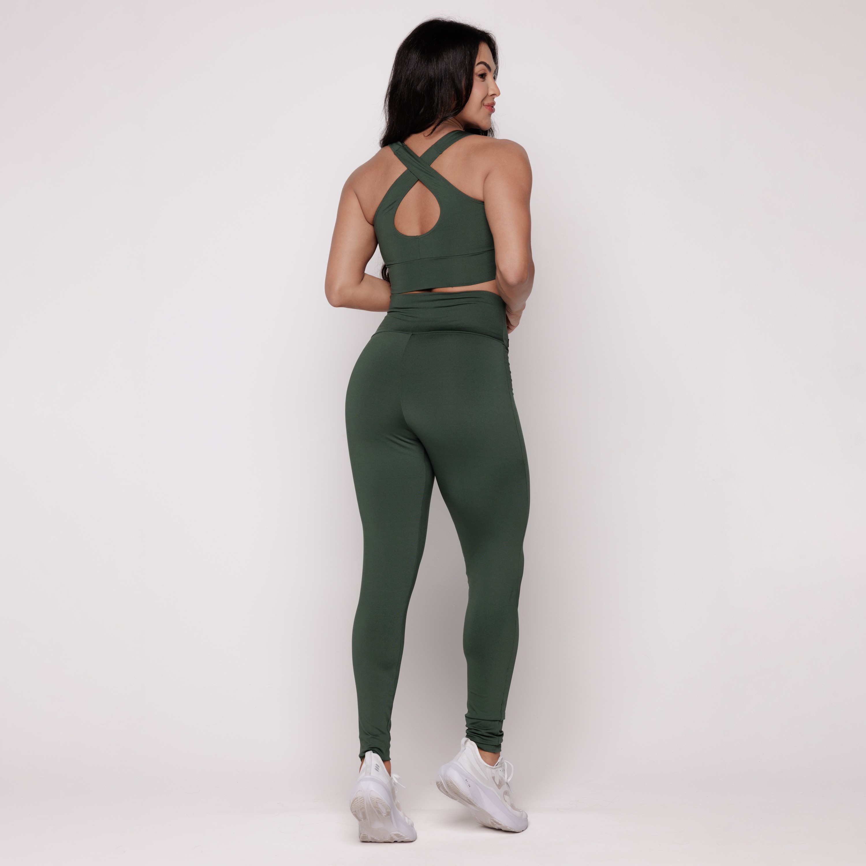 Top Basic 3 in 1 Basico Verde Musgo | Sustentação AQN Sport - AQN